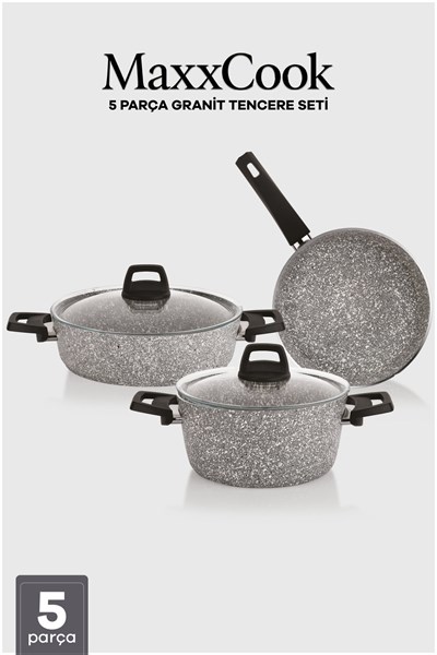 Taç MaxxCook 5 Parça Granit Tencere Seti