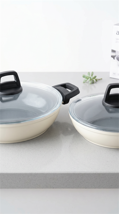 Taç Master Ceramica Cam Kapaklı 4 Parça Seramik Sahan Seti Beyaz (18-22 cm)