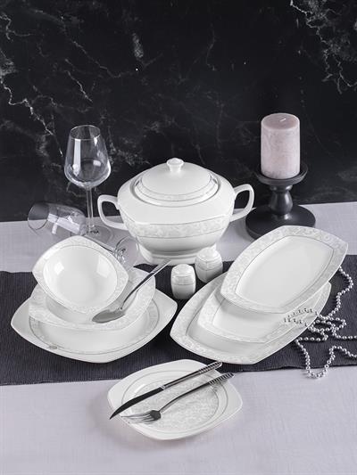Taç Astoria Collina 55 Parça 12 Kişilik Porselen Yemek Takımı