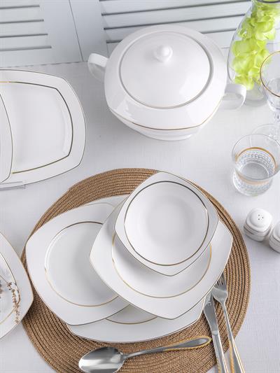 Taç Astoria Petunia 55 Parça 12 Kişilik Porselen Yemek Takımı