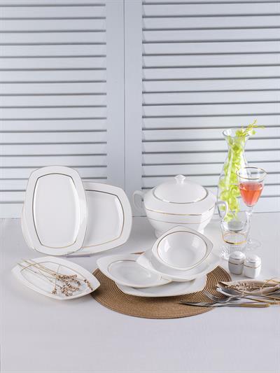 Taç Astoria Petunia 55 Parça 12 Kişilik Porselen Yemek Takımı