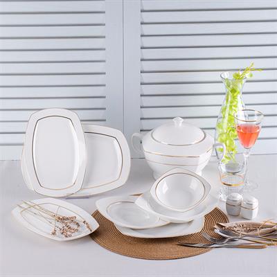 Taç Astoria Petunia 55 Parça 12 Kişilik Porselen Yemek Takımı