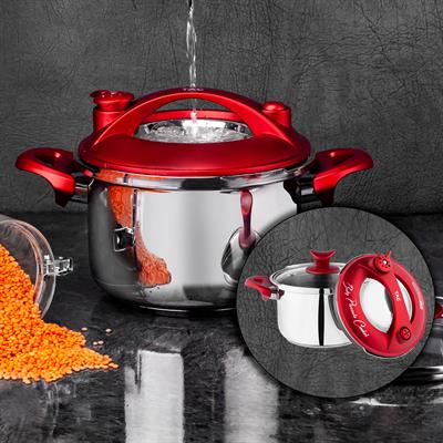 Taç Baby İndüksiyon Tabanlı Düdüklü Tencere 3,5 lt Kırmızı