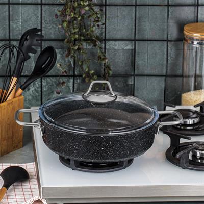 Taç Black Edition Granit Basık Tencere 24cm 