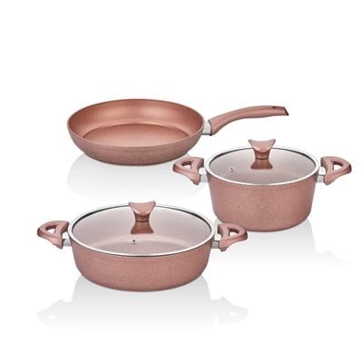 Taç Ekonomik Granit 3lü Set Rose Gold