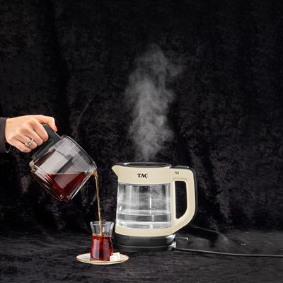 Taç Glassdem Çay Makinesi Krem