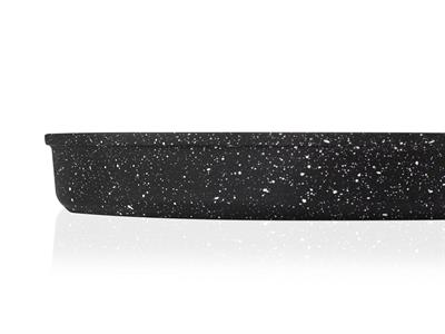 Taç Granit Döküm 32 cm Yuvarlak Tepsi Siyah