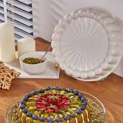 Taç Granit Döküm Tart Kalıbı Krem 26 cm