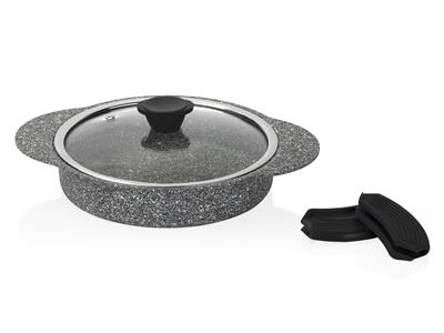 Taç Granit Plus 3lü Sahan Seti Tak/Çıkar Silikon Saplı Gri