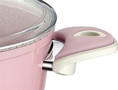 Taç Granit Plus Derin Tencere 22 cm Pembe