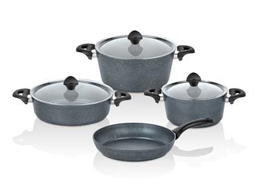 Taç Master Cook 4lü 7 Parça Granit Tencere Seti Uzay Grisi