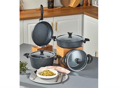 Taç Master Cook 4lü 7 Parça Granit Tencere Seti Uzay Grisi