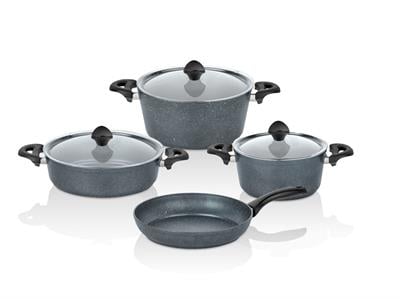 Taç Master Cook 4lü 7 Parça Granit Tencere Seti Uzay Grisi