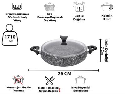 Taç Master Cook Tombik 7 Parça Tencere Seti Gri