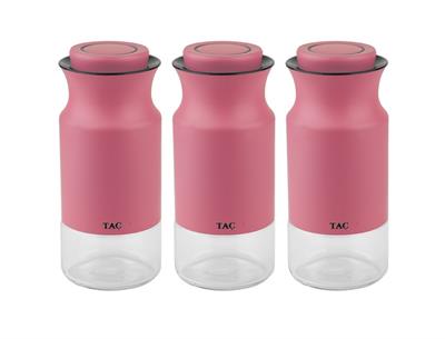Taç Mia 3lü Orta Boy Kavanoz Seti Pembe