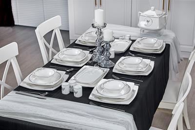 Taç Real Bone Olea Platin 60 Parça 12 Kişilik Yemek Takımı