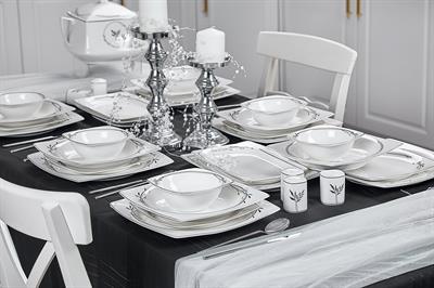 Taç Real Bone Olea Platin 60 Parça 12 Kişilik Yemek Takımı