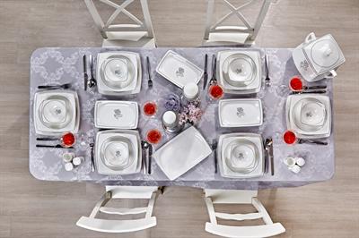 Taç Real Bone Tia Platin 60 Parça 12 Kişilik Yemek Takımı