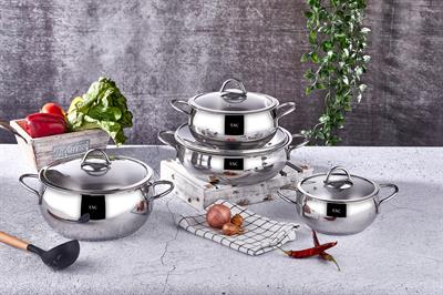 Taç Steel Chef  10 Parça Çelik Tencere ve Tava Seti