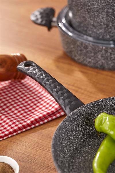 Taç Stone 7 Parça Granit Tencere Seti Gri