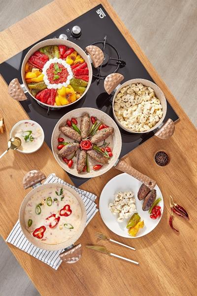 Taç Stone 7 Parça Granit Tencere Seti Cappuccino