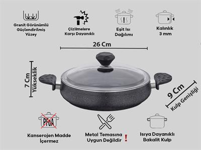 Taç Stone Tombik 7 Parça Tencere Seti Uzay Grisi