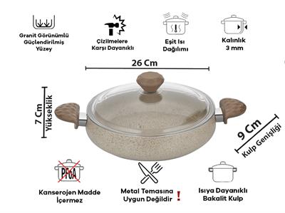 Taç Stone Tombik 7 Parça Tencere Seti Cappuccino