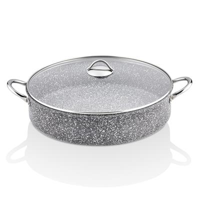 Taç Ultra Granit Basık Tencere Metal Saplı 36 Cm