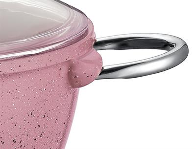 Taç Vision Döküm Derin Tencere 20 cm Pembe