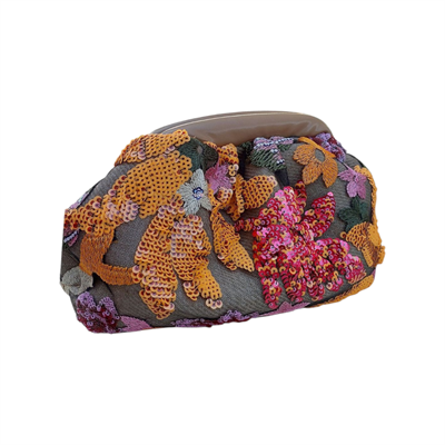 Mor&Turuncu İşlemeli Clutch