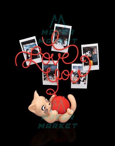 Sevimli Kedi Temalı Fotoğraf Tutucu | Dekoratif Anı Çerçevesi | Sevgili, Arkadaş ve Aile İçin Hediye | 3D Tasarım Özel Dekor