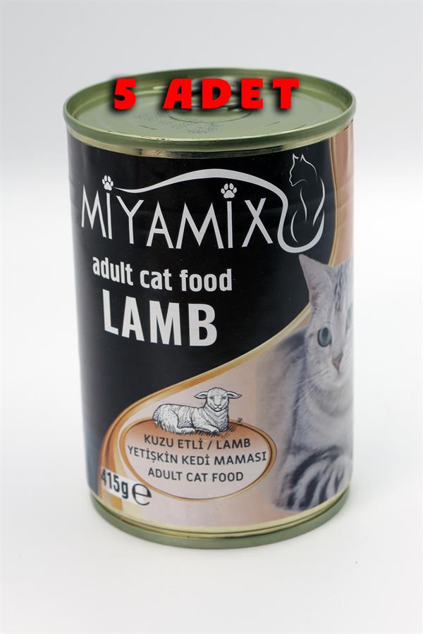 ★ mi mama★ Miyamix Kuzu Etli Yetişkin Kedi Yaş Mama 415gr 5 Adet | Makermarket
