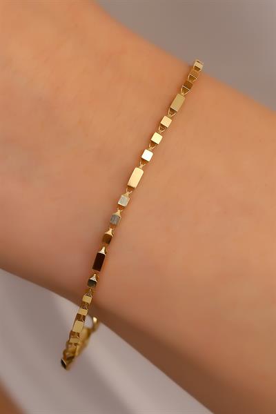 14 Ayar Altın Şık Sade Bileklik