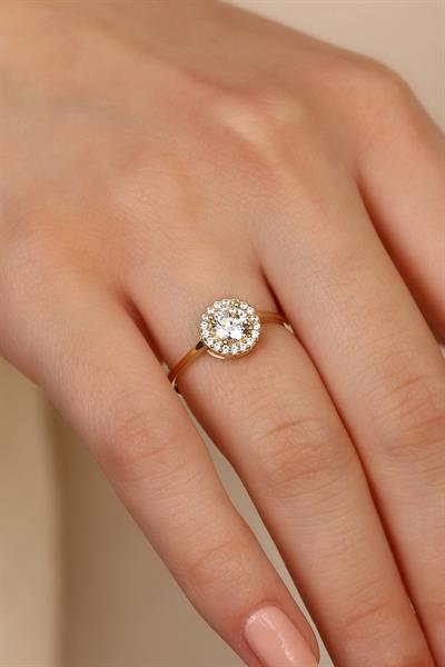 14 Ayar Altın Solitere Yüzük 