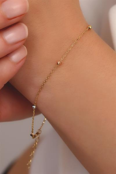 14 Ayar Altın Tek Zincir Dorika Toplu Bileklik