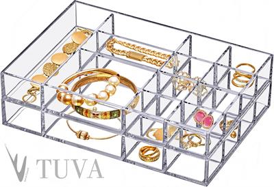12 Kullanışlı Bölmeli Multi-Fonksiyonel Modern Aksesuar ve Makyaj Organizer | Dolap İçi ve Masaüstü Düzenleyici | Tuva Premium Tasarım