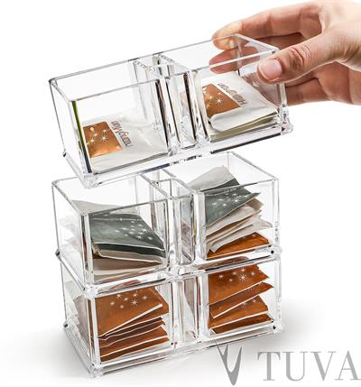 3 Gözlü Pratik Organizer Düzenleyici Peçetelik | Modern Tuva Pleksi | Minimal Masaüstü Organizer