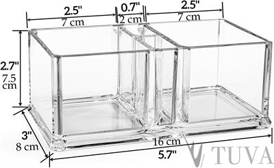 3 Gözlü Pratik Organizer Düzenleyici Peçetelik | Modern Tuva Pleksi | Minimal Masaüstü Organizer