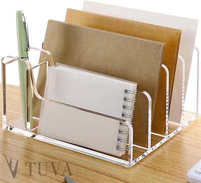 4 Bölmeli Kalemlik ve Düzenleyici Organizer | Modern Tuva Pleksi Masaüstü Organizer | Tuva Premium Ev & Ofis