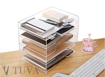 4 Kat Raflı Çok Amaçlı Fonksiyonel Dergilik Kitap Zarf Dosya Düzenleyici Organizer | Ev & Ofis Kullanımı | Tuva Premium Masaüstü Organizer