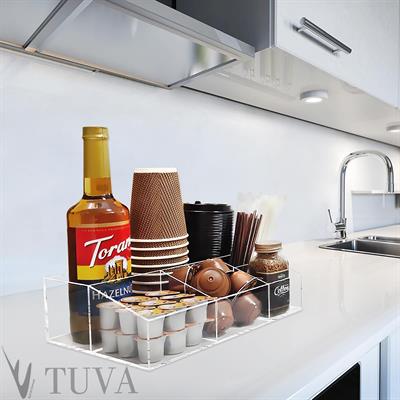 5 Bölmeli Çok Amaçlı Pratik Modern Organizer Düzenleyici | Premium Pleksi Organizer | Ev, Kafe ve Restoran Masaları için Tuva Tasarım