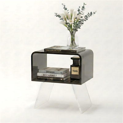 AURA | Bükümlü Yapı Modern Pleksi Yan Sehpa & Komodin | Elit Tasarım Ev & Ofis Dekorasyonu