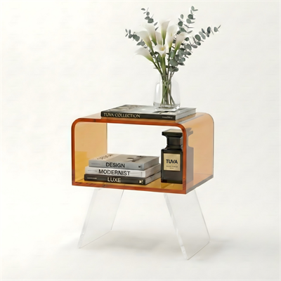 AURA | Bükümlü Yapı Modern Pleksi Yan Sehpa & Komodin | Elit Tasarım Ev & Ofis Dekorasyonu