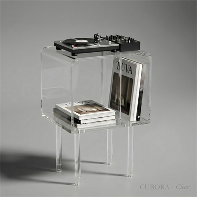 CUBORA | Kalın Çubuk Ayaklı Küp Yan Sehpa & Komodin | Post-Modern Pleksi Çubuk Bölme & Raf Tasarımı | Tuva Yeni Nesil Mobilya
