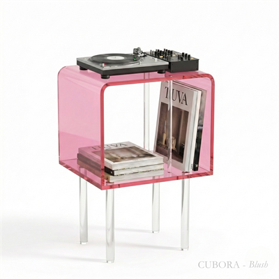 CUBORA | Kalın Çubuk Ayaklı Küp Yan Sehpa & Komodin | Post-Modern Pleksi Çubuk Bölme & Raf Tasarımı | Tuva Yeni Nesil Mobilya