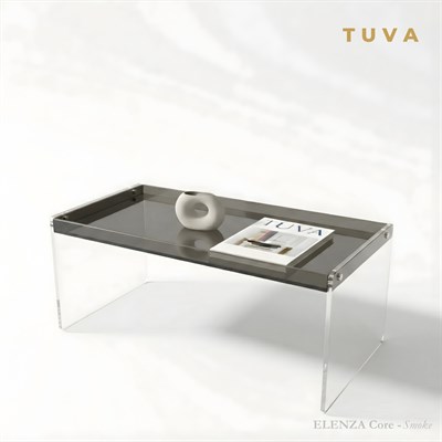 ELENZA Core | Şeffaf Ayaklı Renkli Raflı Premium Akrilik Orta Sehpa | TUVA Yeni Nesil Mobilya - Core Collection
