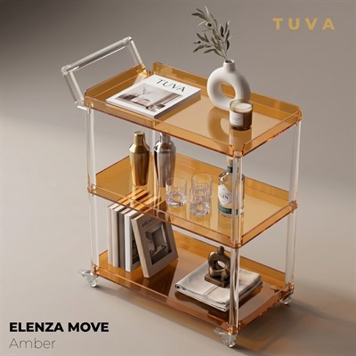 ELENZA MOVE | Akrilik Yan Sehpa Servis Arabası & Lüks Bar Arabası | TUVA Collection