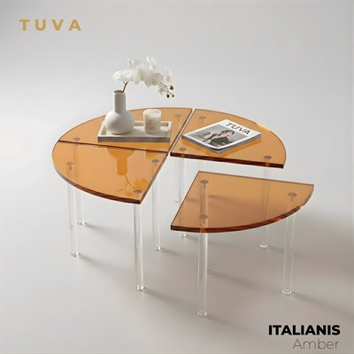 ITALIANIS | Renkli Pleksi Modüler Sehpa (Orta ve Zigon) | TUVA Collection
