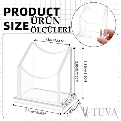 Modern Şeffaf Pleksi Kartvizitlik | Yumuşak Alt Kenar Geçişli Elit Masaüstü Kartvizit Düzenleyici | Tuva Premium Tasarım Organizer