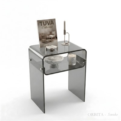 ORBITA | Bükümlü Tek Raflı Yan Sehpa & Komodin | Tuva Yeni Nesil & Premium Mobilya